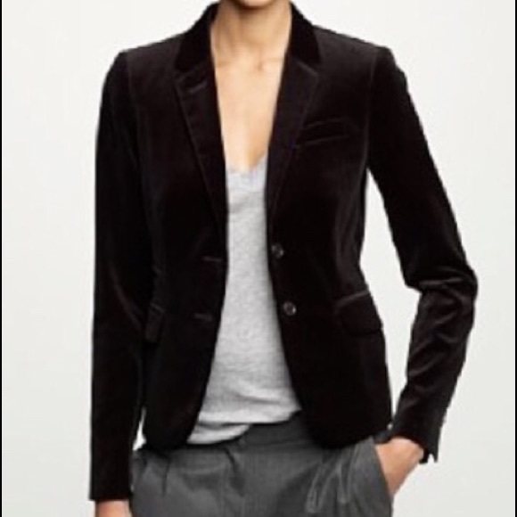 J. Crew Jackets & Blazers - J Crew Velvet Black Schoolboy blazer size 6.